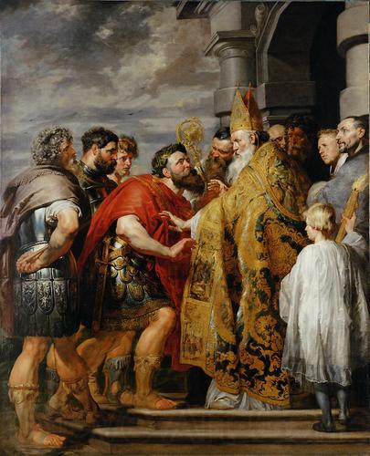 Peter Paul Rubens Saint Ambrose forbids emperor Theodosius I to enter the church Norge oil painting art